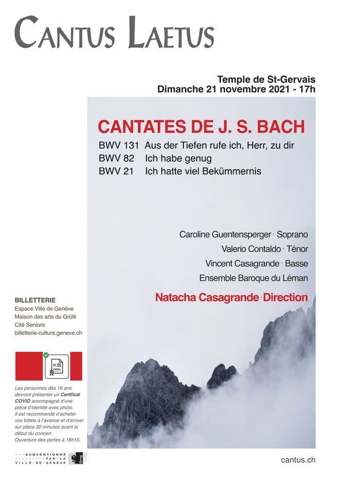 Cantus Laetus de Genève - Cantates de J.S. Bach