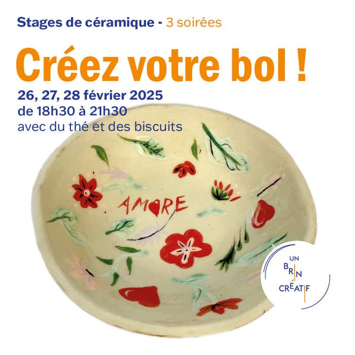 Créez votre bol! Stage de céramique pour adultes - 3 soirées
