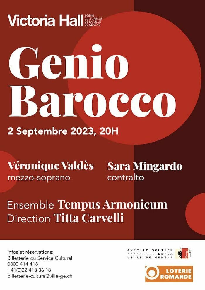 Genio Barocco; Sara Mingardo, contralto; Véronique Valdès, mezzo-soprano; Titta Carvelli, direction; Tempus Armonicum