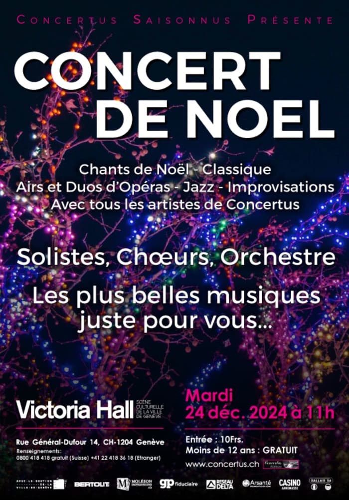 Concert de Noël; Orchestre Concertus; Ensemble Vocal Orphée; tous les musiciens de Concertus Saisonnus