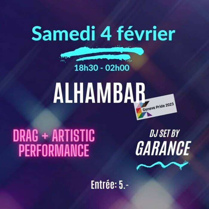 La Geneva Pride à l'Alhambar, samedi 04 février (18h30 à 2h)