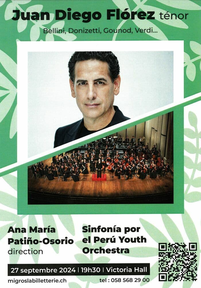 Juan Diego Flórez, ténor; Ana María Patiño-Osorio, direction; Sinfonía por el Perú Youth Orchestra