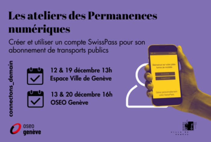 Atelier "Créer et utiliser son compte SwissPass" - Permanence numérique Rive droite