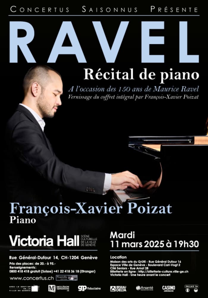 Ravel – Récital de piano à l’occasion des 150 ans du compositeur; Vernissage du coffret intégral par François-Xavier Poizat