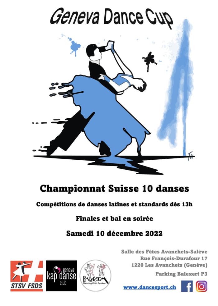 Geneva Dance Cup - Compétitions de danses latines et standards, Championnat Suisse 10 danses et bal en soirée