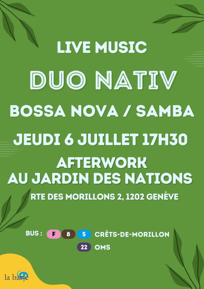 AFTERWORK & LIVE MUSIC DUO NATIV // BOSSA NOVA / SAMBA
