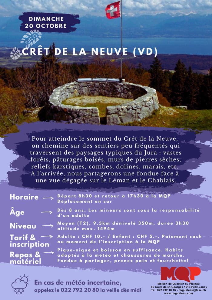 Sortie nature & montagne au Crêt de la Neuve (VD)