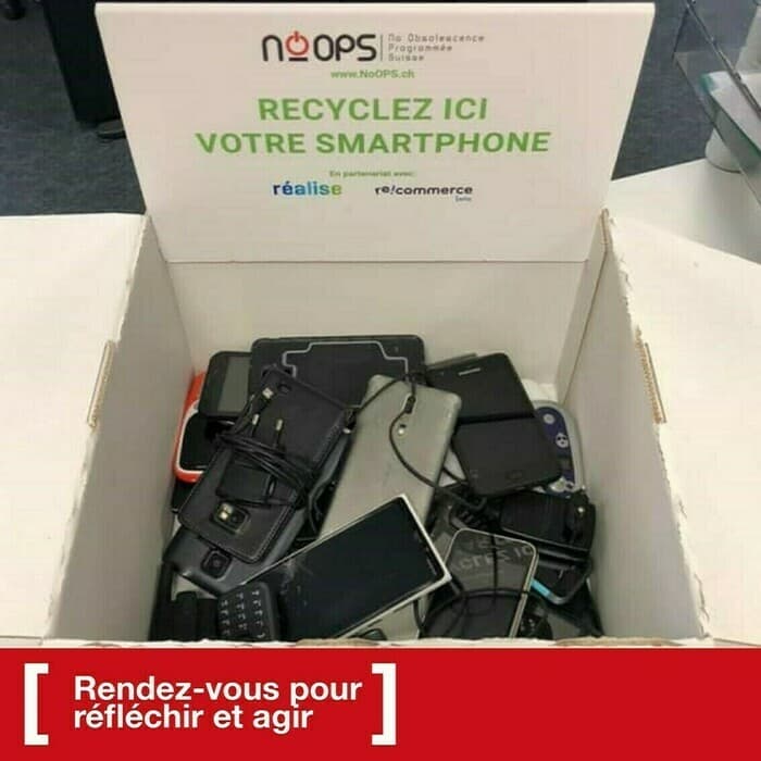 Collecte de smartphones et tablettes usagé-e-s contre l'obsolescence programmée