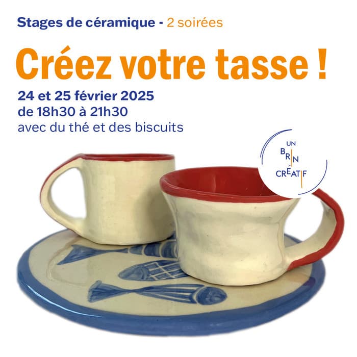 Créez votre tasse ! Stage de céramique pour adultes - 2 soirées