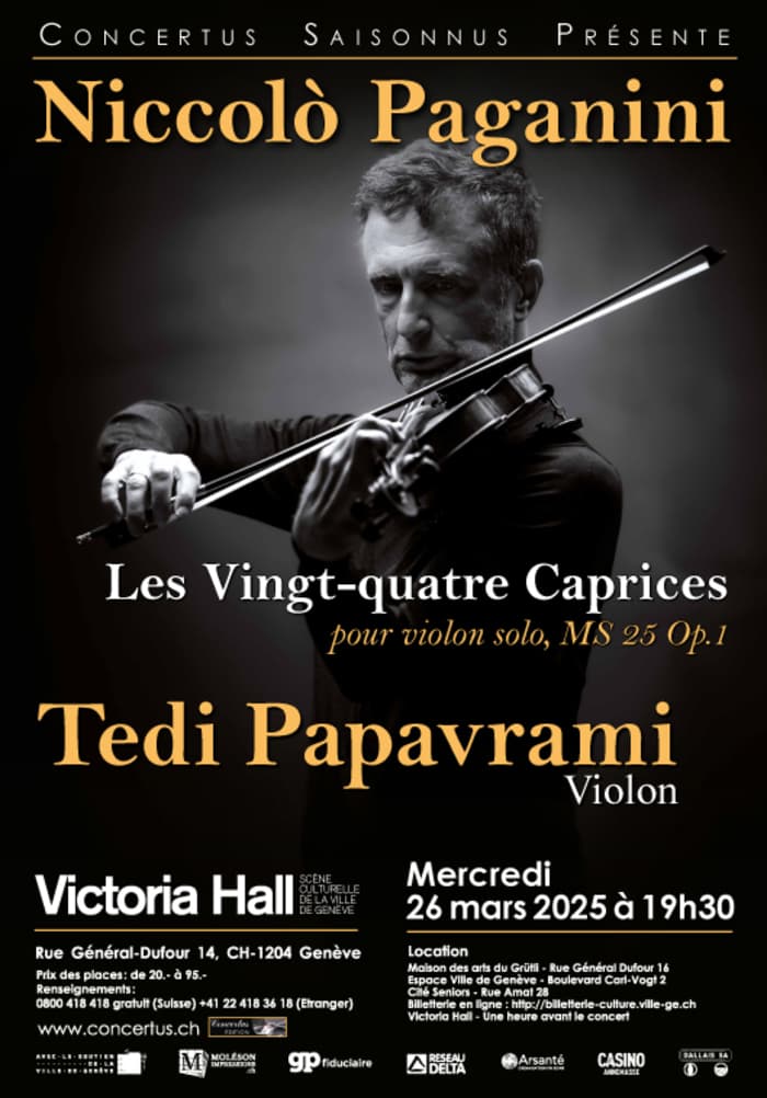 Niccolò Paganini, Vingt-quatre caprices pour violon solo; 
Tedi Papavrami, violon