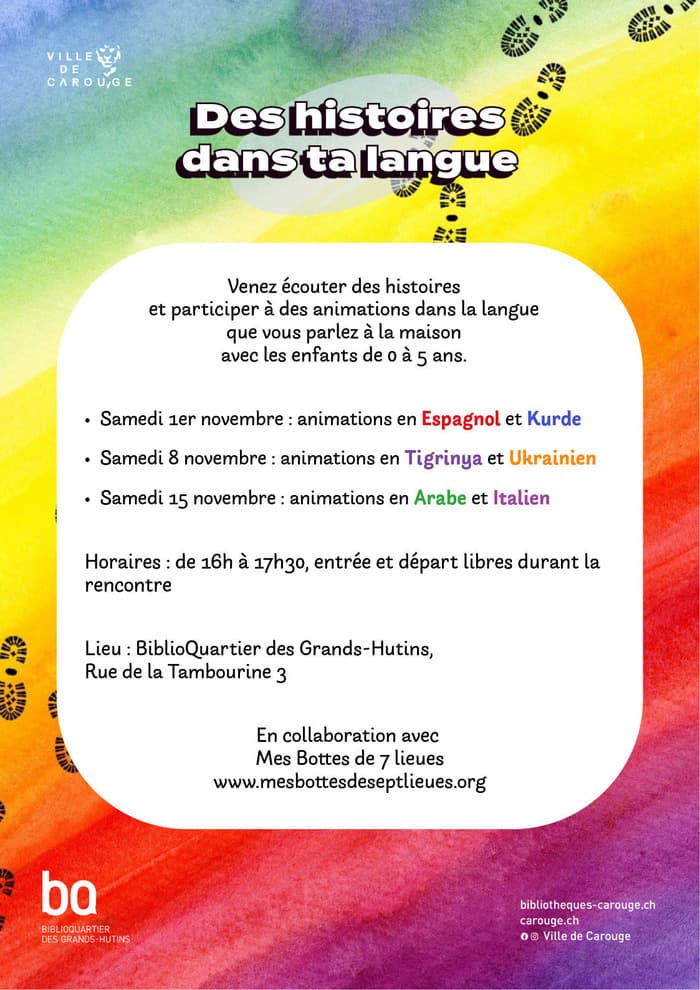 Des histoires dans ta langue  : animations en arabe et italien