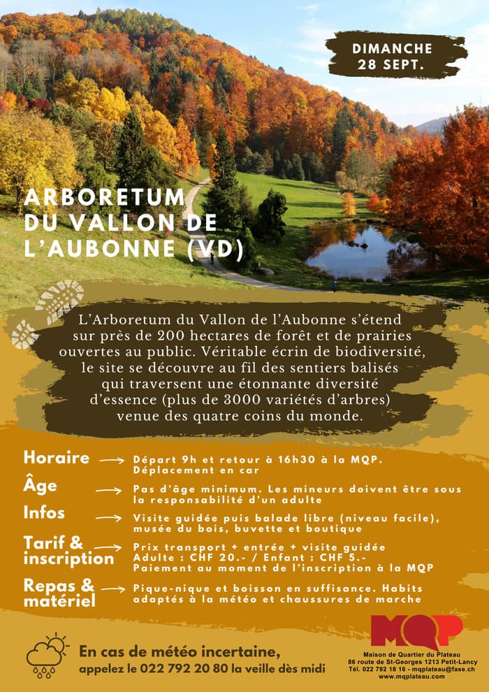 Sortie à l'Arboretum du vallon de l'Aubonne (VD)