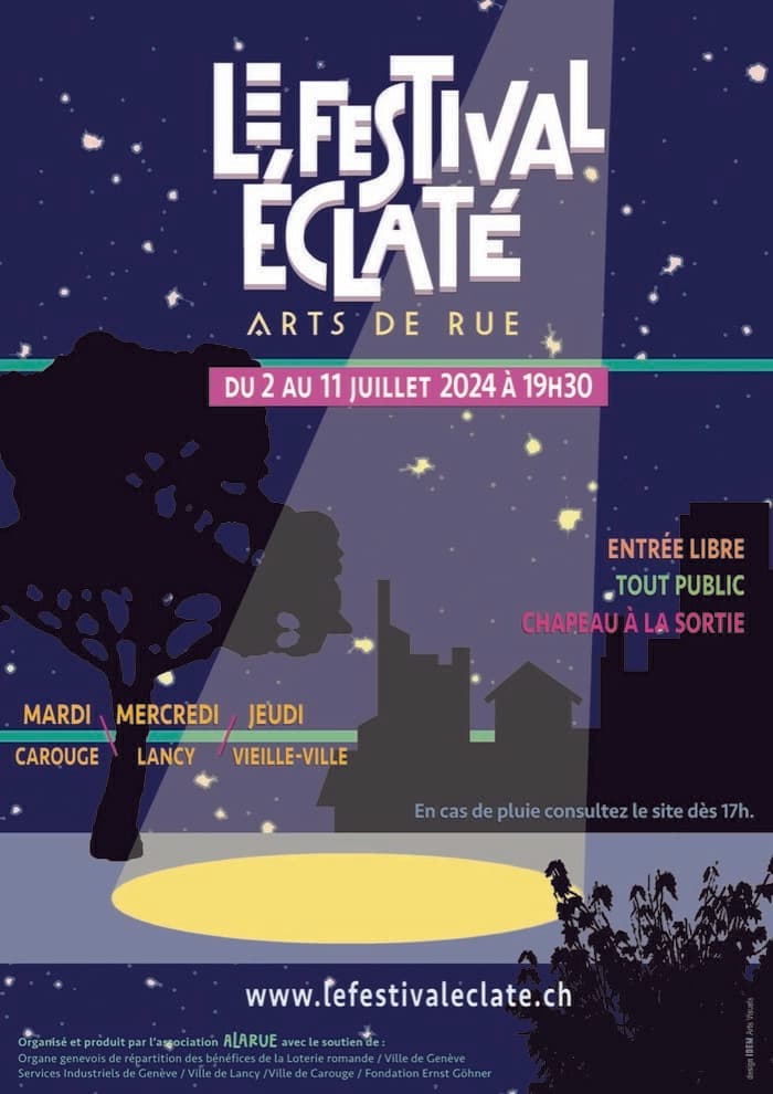 Le Festival éclaté, revient cet été  ! Du 2 juillet au 11 juillet 2024, 6 soirées gratuites de spectacles d’arts de rue tout public