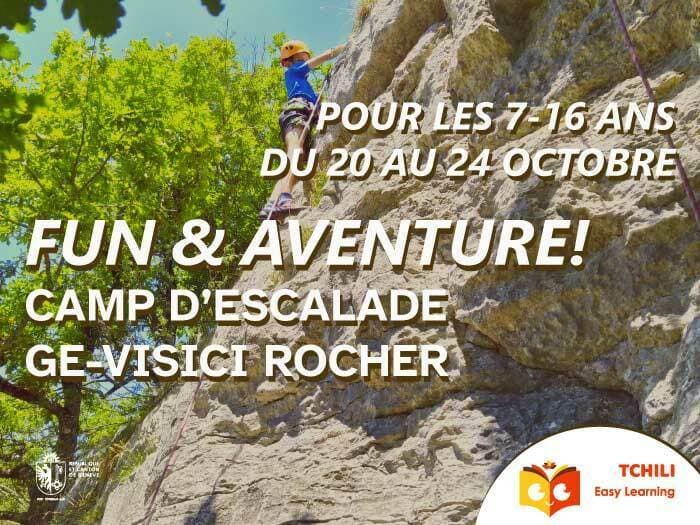 Camp d'escalade d'automne en falaise: GE-visIci Rocher