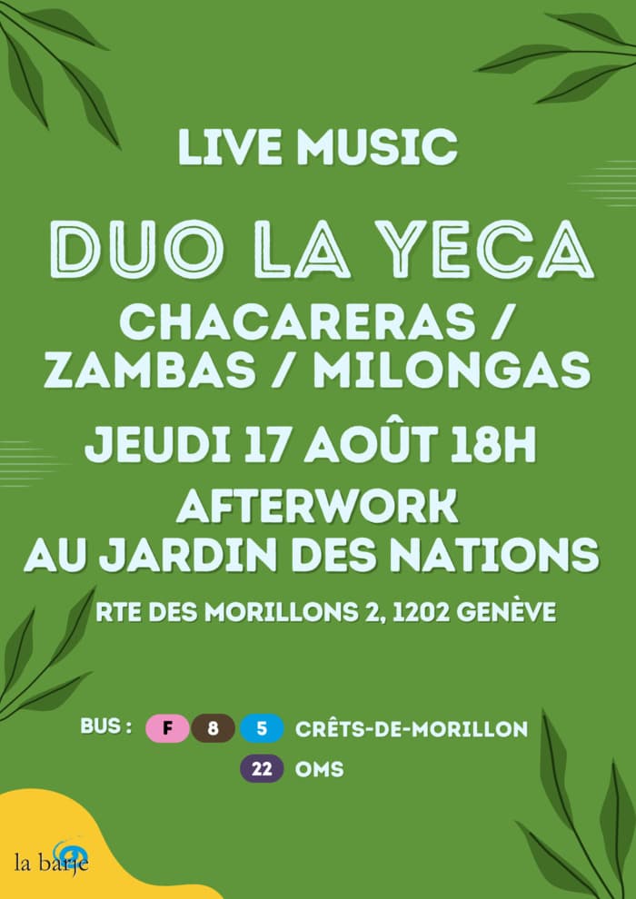 AFTERWORK & LIVE MUSIC DÚO LA YECA // CHACARERAS / ZAMBAS / CHAMAMÉS / MILONGAS