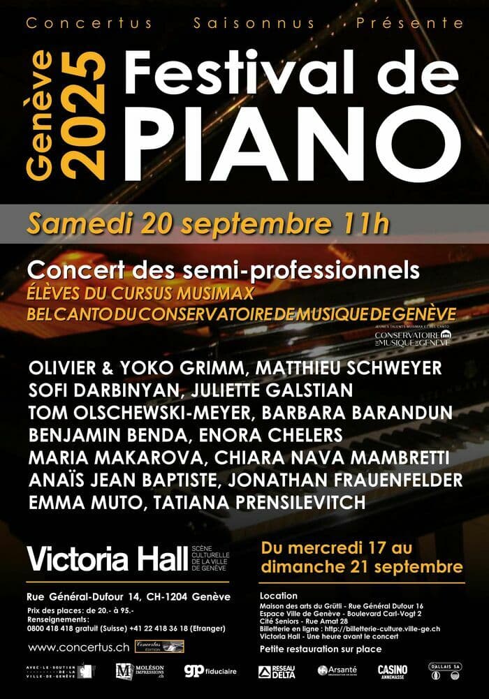 Festival de piano 2025 – Concert des semi-professionnels