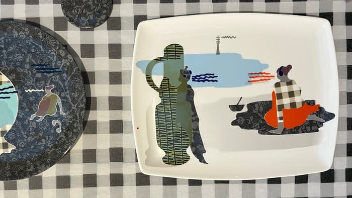 Peinture sur porcelaine : son set et son assiette