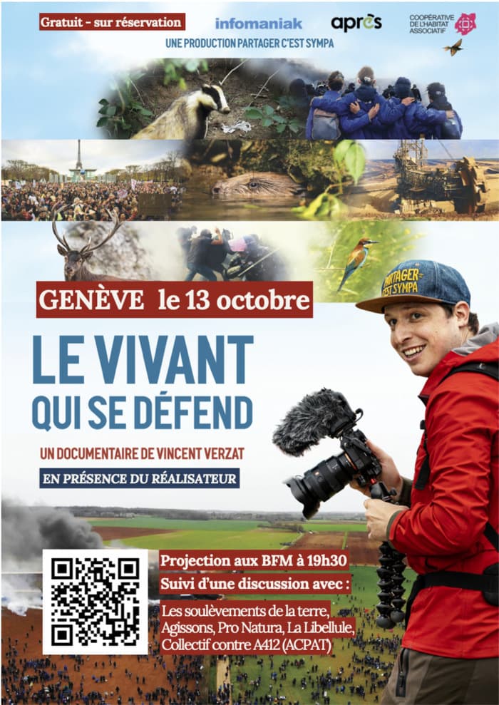 Ciné-débat à Genève - "Le VIVANT qui se défend" en présence du réalisateur Vincent Verzat