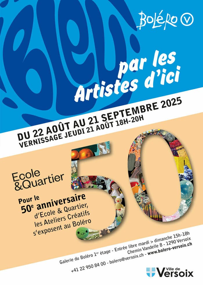 Double exposition : BLEU par les Artistes d'ici | 50ème anniversaire des ateliers d'arts créatifs d'École & Quartier