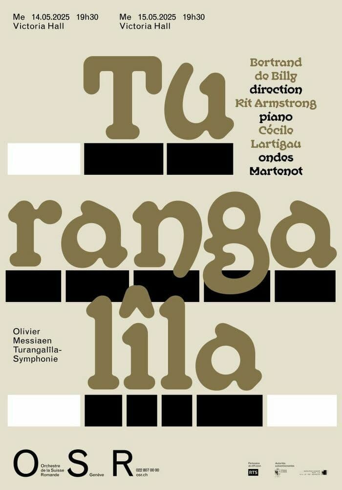 Turangalîla-Symphonie de Messiaen interprété par l’OSR, Bertrand de Billy (direction), Kit Armstrong (piano) et Cécile Lartigau (ondes Martenot)