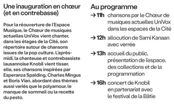 Réouverture festive de L’Espace musique de la Bibliothèque de la Cité