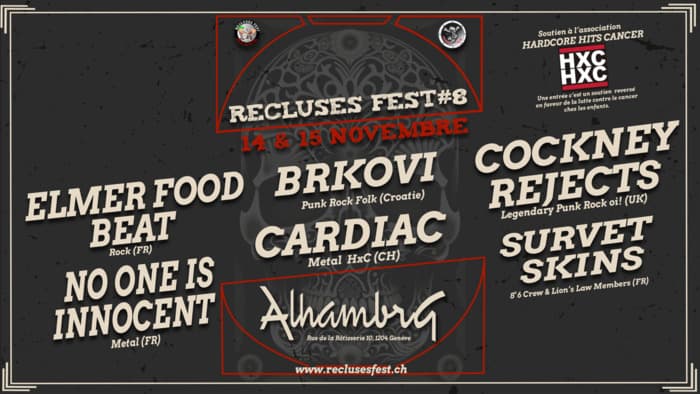RECLUSES FEST #8 : ELMER FOOD BEAT + NO ONE IS INNOCENT + CARDIAC