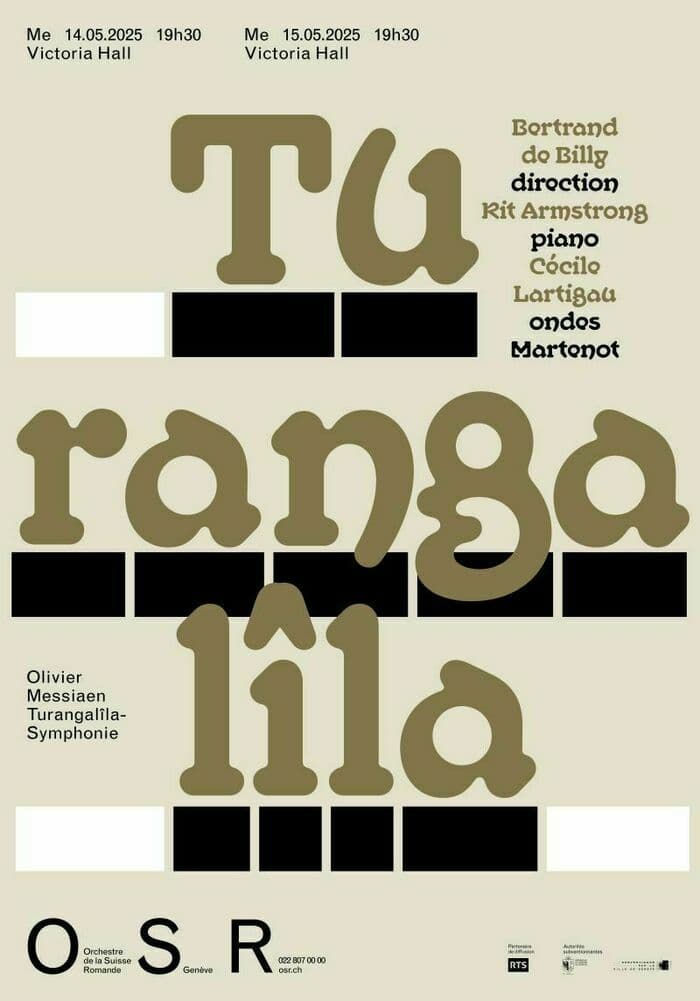 Turangalîla-Symphonie de Messiaen interprété par l’OSR, Bertrand de Billy (direction), Kit Armstrong (piano) et Cécile Lartigau (ondes Martenot)
