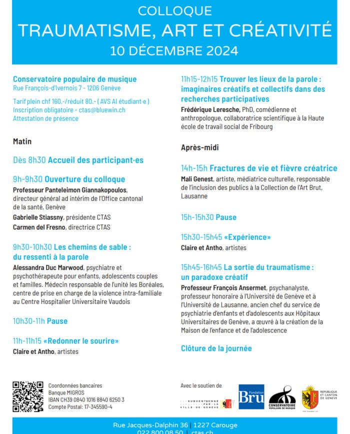 Colloque du CTAS: Traumatisme, art et créativité