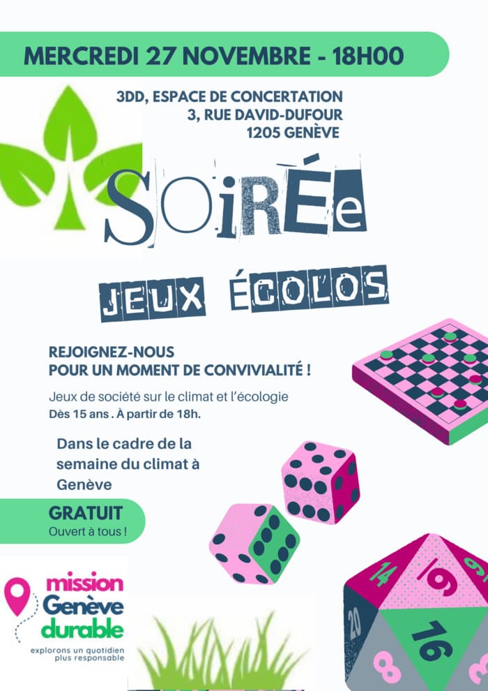 Soirée jeux écolos - Mission Genève Durable