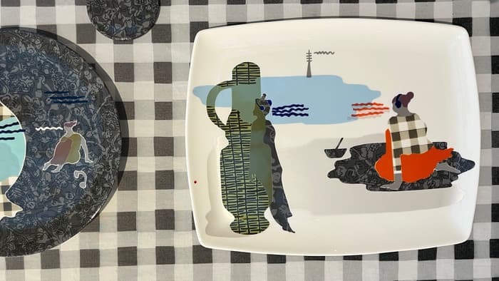 Peinture sur porcelaine : son set et son assiette