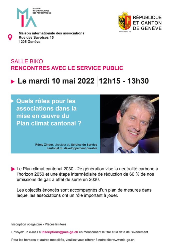 Rencontre MIA "Quels rôles pour les associations dans la mise en œuvre du Plan climat cantonal ?"
