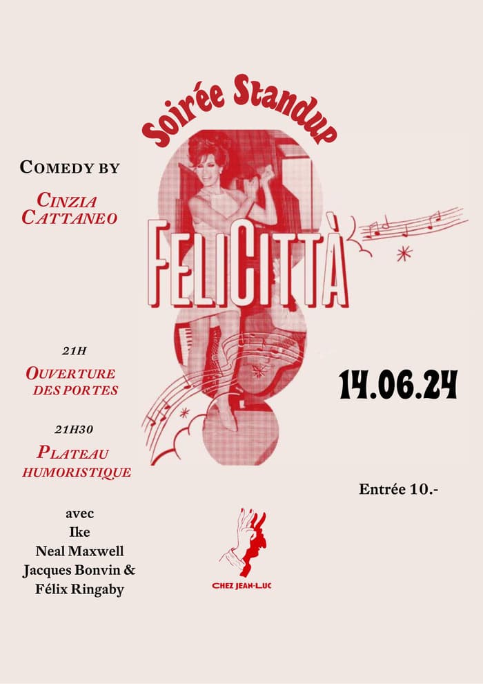 Soirée Humour et Standup Chez Jean Luc by La Felicittà vendredi 14 juin