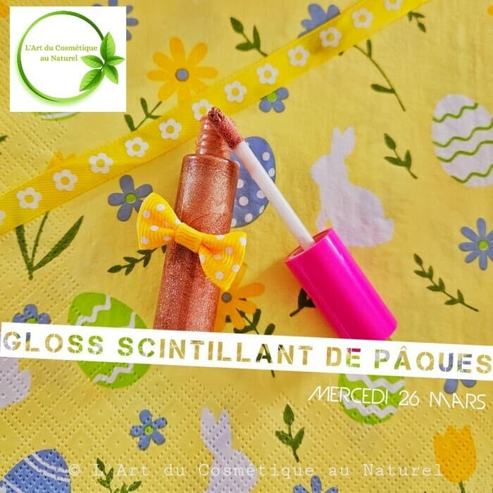 Atelier cosmétique pour enfant: fabrication Gloss scintillant de Pâques