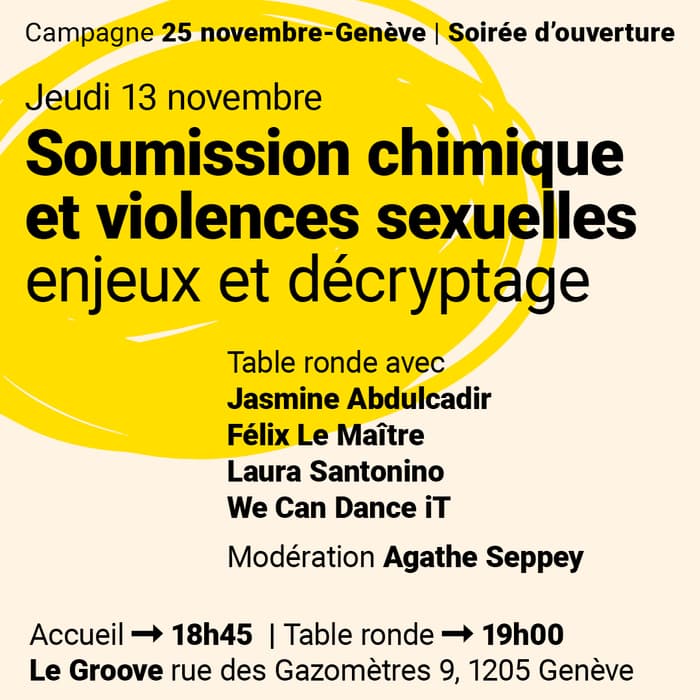 Table ronde "Soumission chimique et violences sexuelles – Enjeux et décryptage"