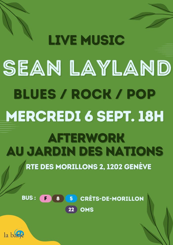 AFTERWORK & LIVE MUSIC SEAN LAYLAND // BLUES / ROCK / POP