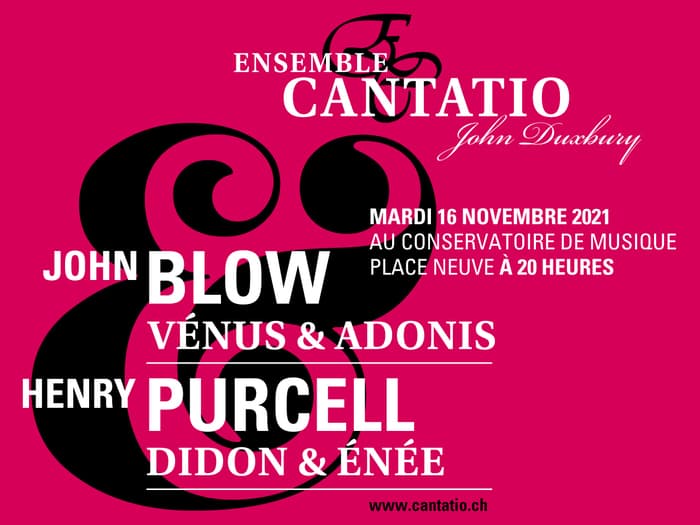 Concert: Ensemble Cantatio – Henry Purcell: Didon et Enée – John Blow: Vénus et Adonis
