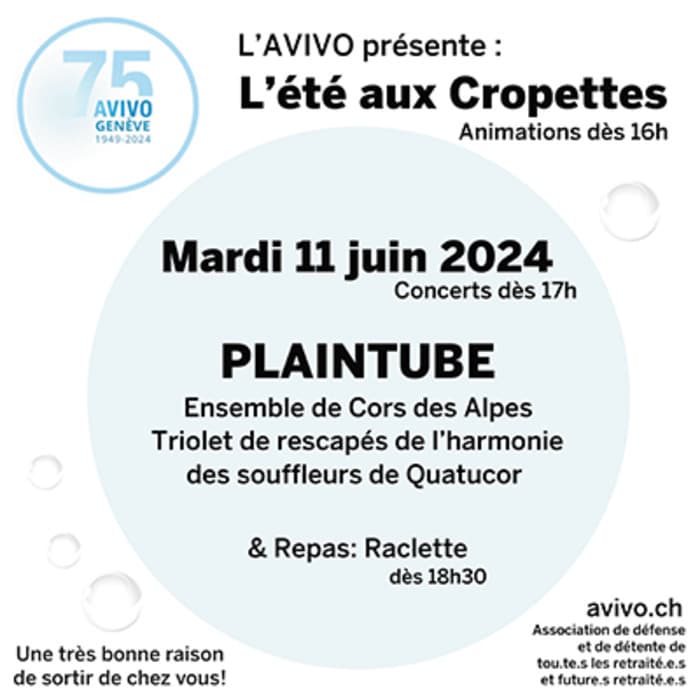 L'été aux Cropettes mardi 11 juin