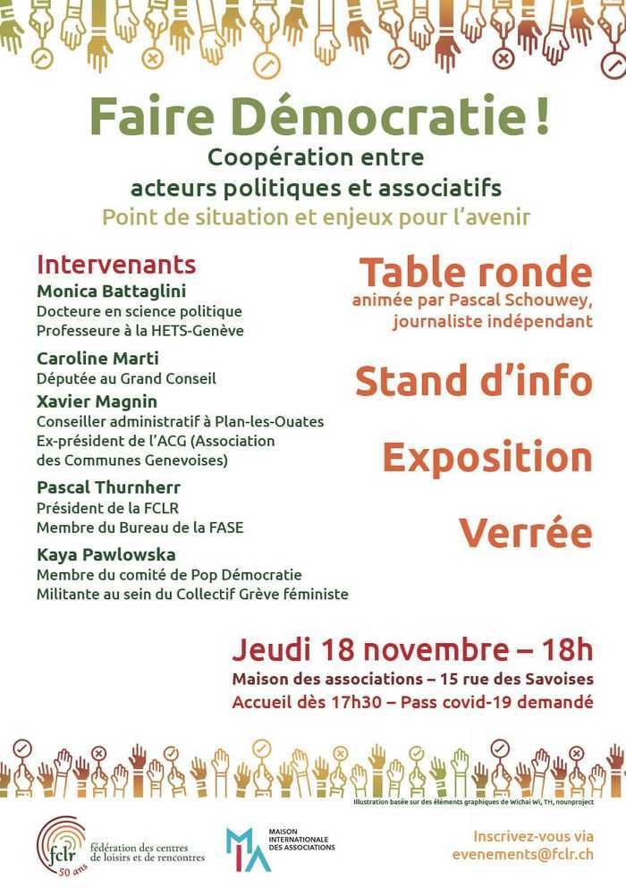 Table-ronde FCLR-MIA, «Faire démocratie ! – La coopération entre acteurs politiques et associatifs»