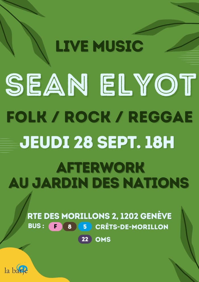 AFTERWORK & LIVE MUSIC SEAN ELYOT // FOLK / ROCK / REGGAE