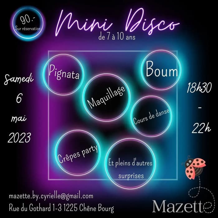 Mini disco 7 / 10 ans. Samedi 6 mai 2023