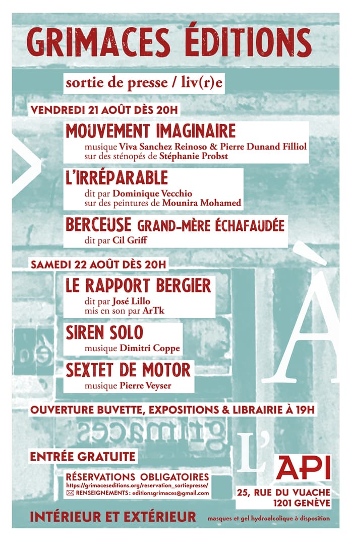 GRIMACES ÉDITIONS // sortie de presse // liv(r)e