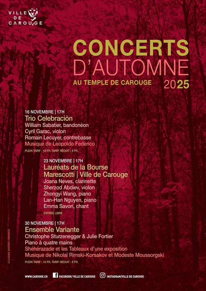 Concerts d'automne de la Ville de Carouge: Trio Celebraciòn