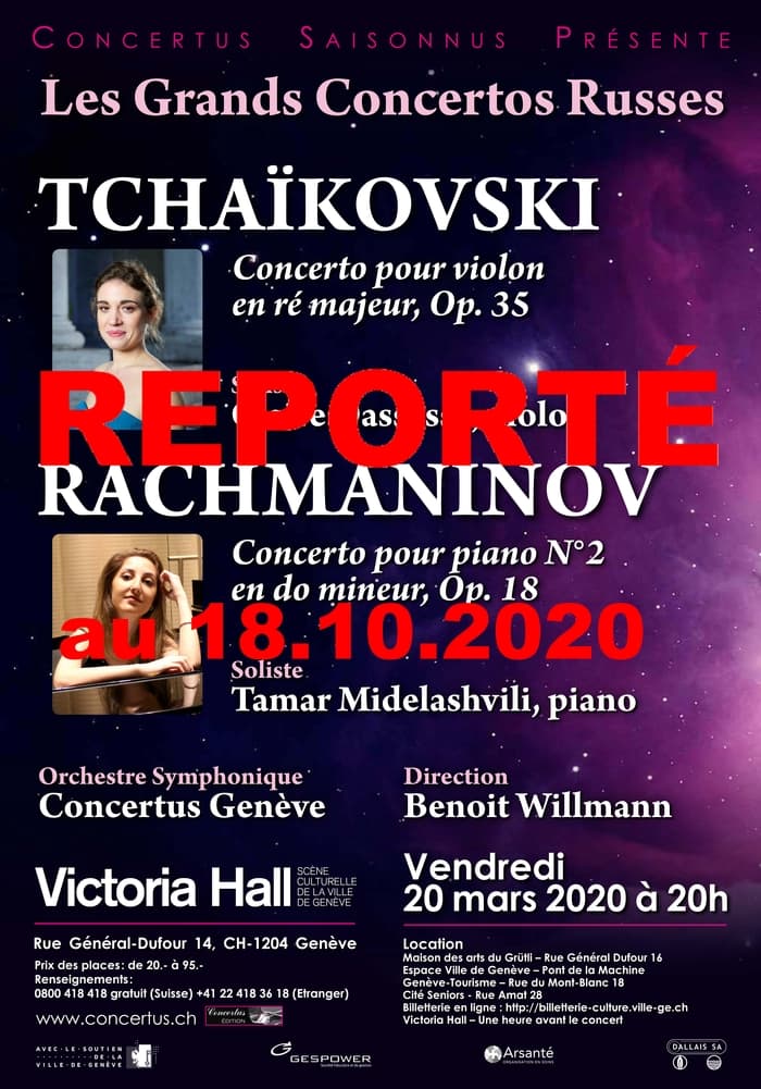 * Ce concert est annulé et reporté au 18 octobre 2020 à 17h *