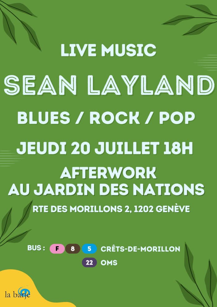 AFTERWORK & LIVE MUSIC SEAN LAYLAND // BLUES / ROCK / POP
