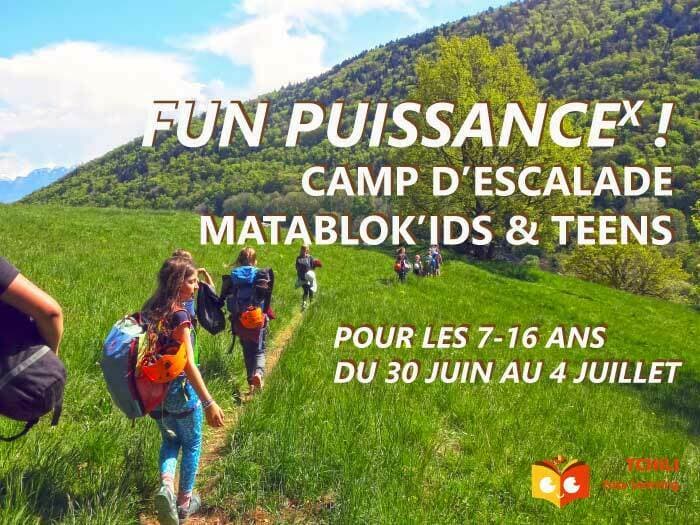 Camp d'escalade en falaise: MataBloK’ids&Teens