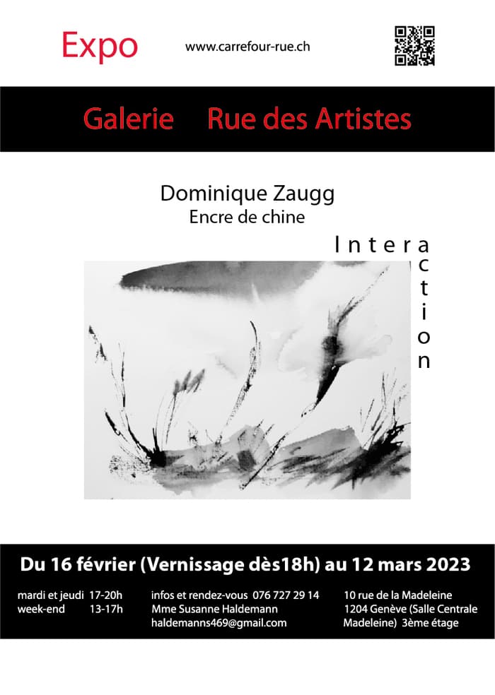 Vernissage  L'encre de chine  Interaction  de Dominique Zaugg