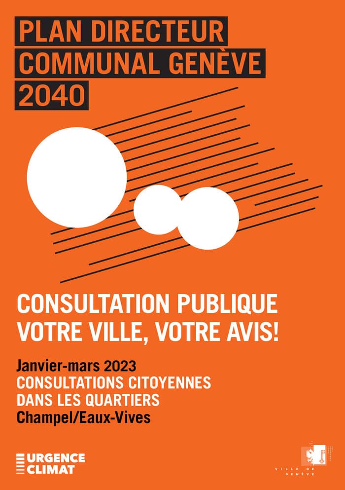 La Ville de Genève en 2040: consultations publiques (Champel / Eaux-Vives)