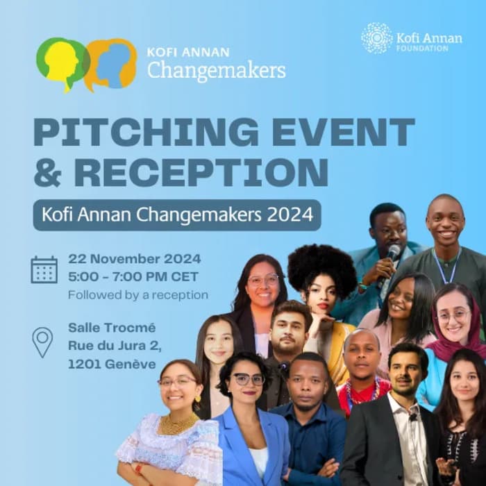 Événement spécial : Réception et pitching Kofi Annan Changemakers initiative