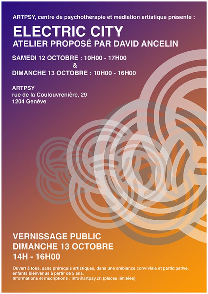 atelier/workshop artistique 12 et 13 oct 2024, electric city