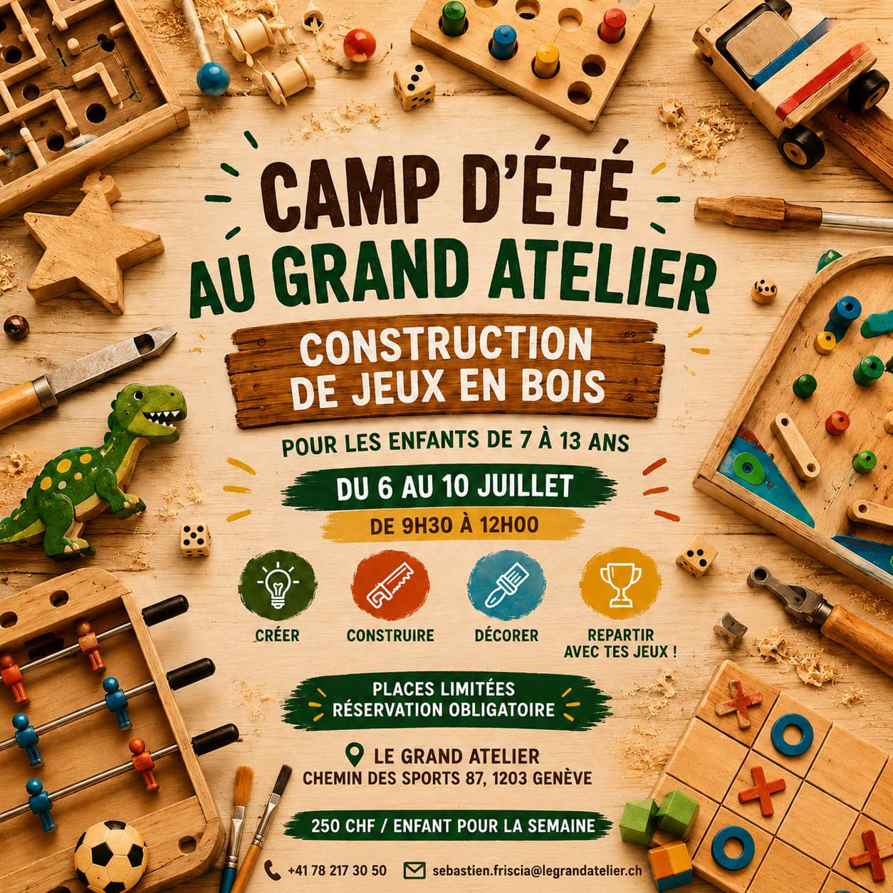 Camp d’été – Construction de jeux en bois